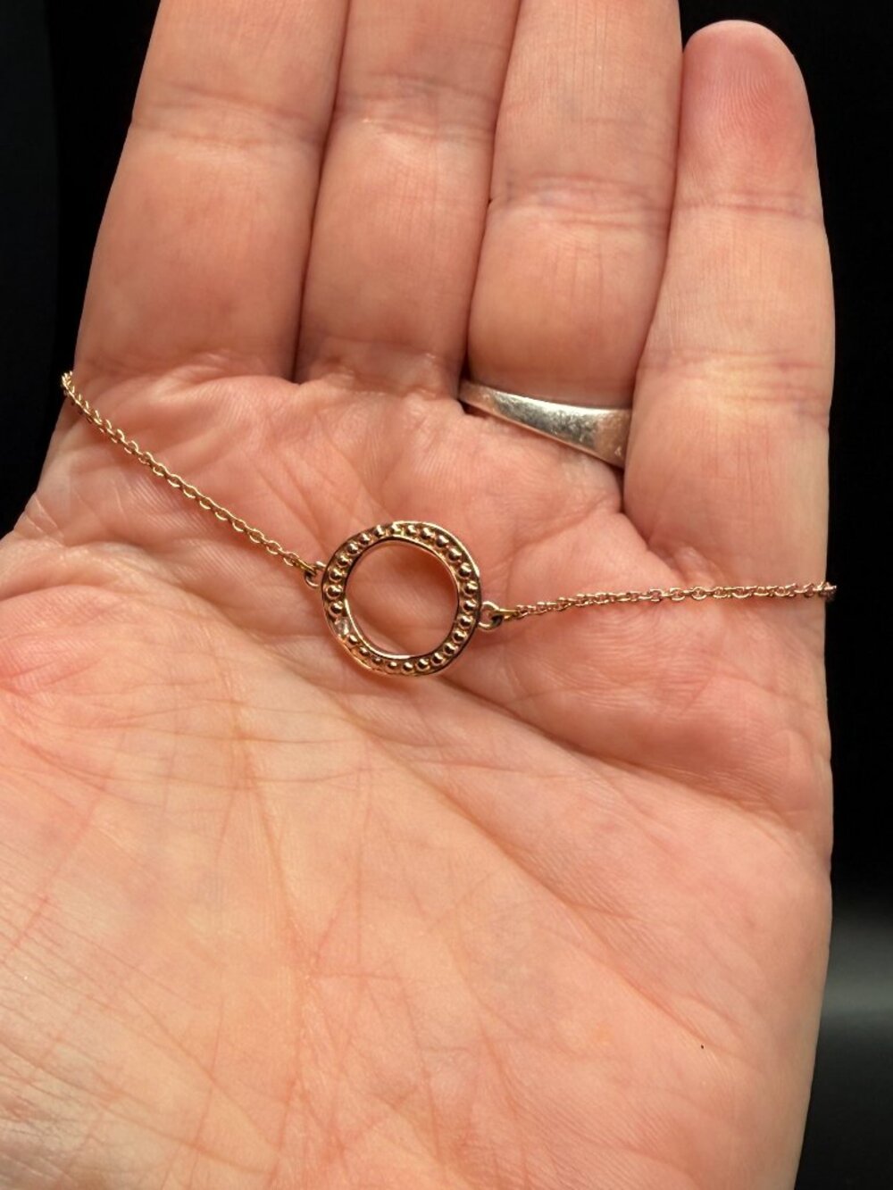 Adore By Swarovski Organic Circle Bracelet 6-7” Adjustable Rose Gold
